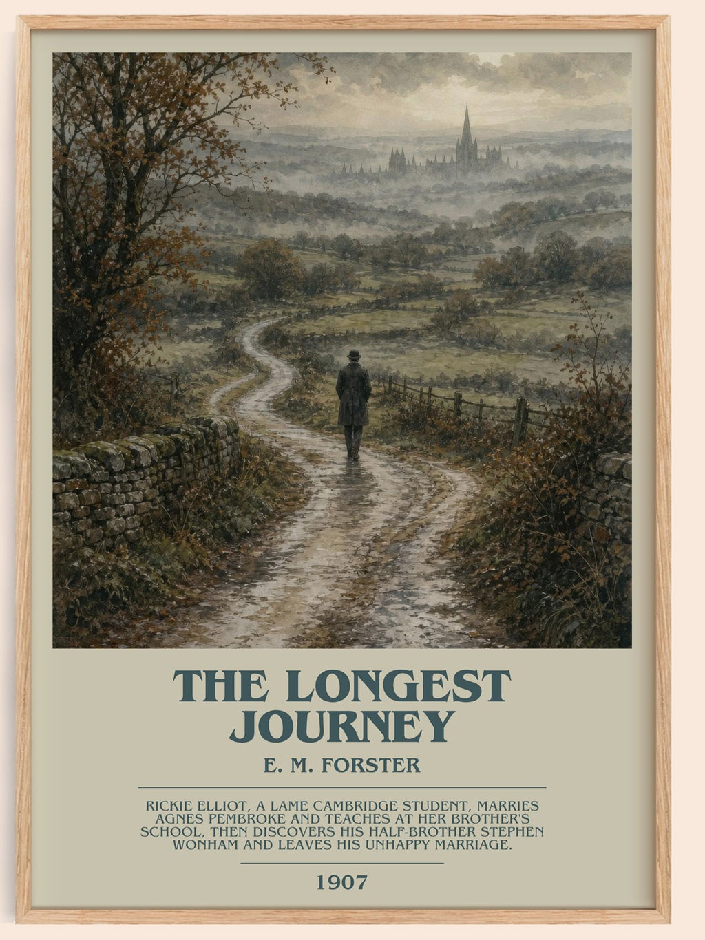 The Longest Journey bookish book poster by E. M. Forster – framed literary art print