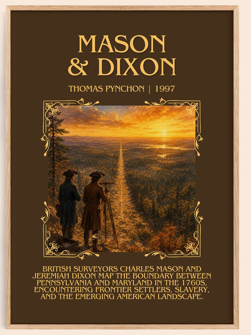 Mason & Dixon Minimalist Book Poster by Thomas Pynchon – book poster