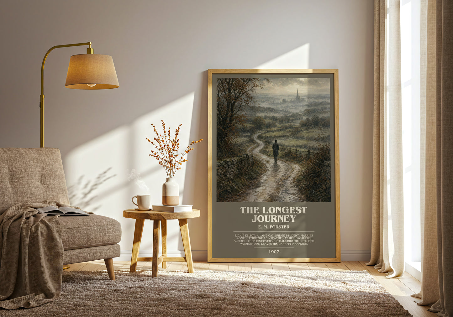 The Longest Journey bookish print on bookshelf – E. M. Forster fan gift