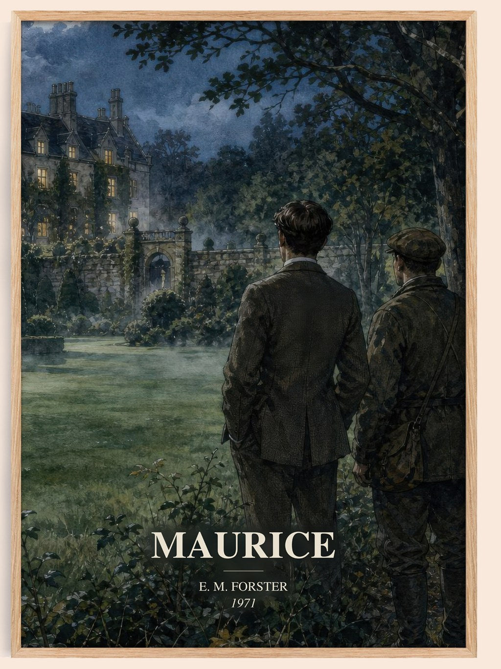Maurice watercolour book poster by E. M. Forster – framed literary art print