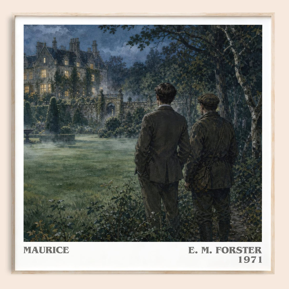 Maurice literary book poster by E. M. Forster – framed literary art print