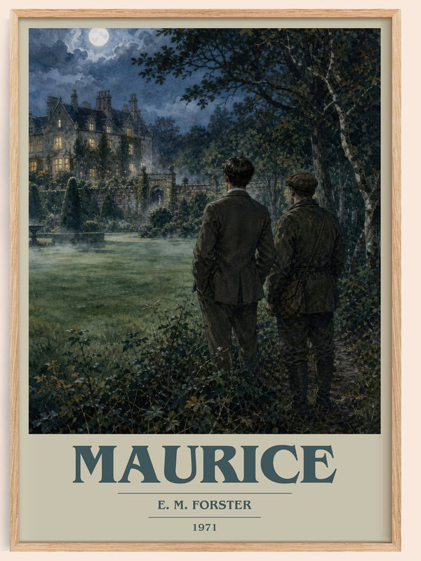 Maurice book cover book poster by E. M. Forster – framed literary art print