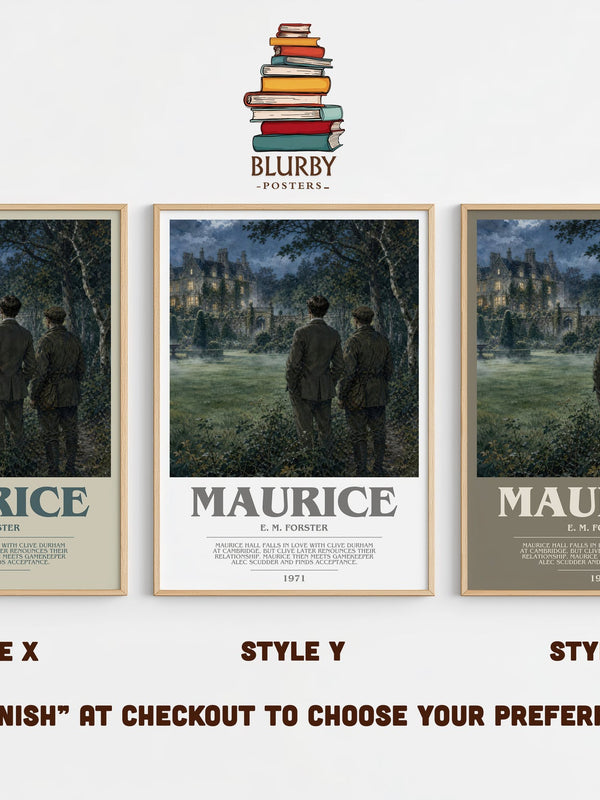 Maurice bookish print in frame leaning in hallway – literary fiction wall art
