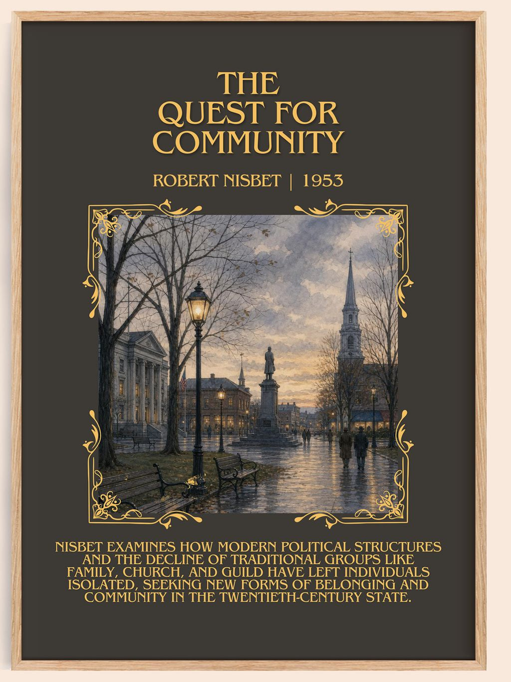 The Quest for Community Minimalist Book Poster by Robert Nisbet – book poster