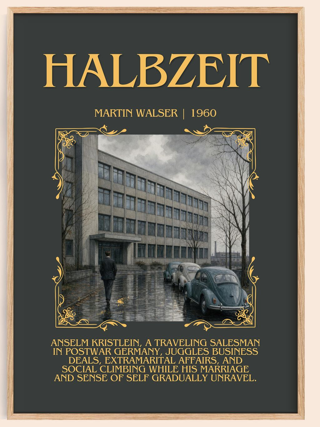 Halbzeit Minimalist Book Poster by Martin Walser – book poster
