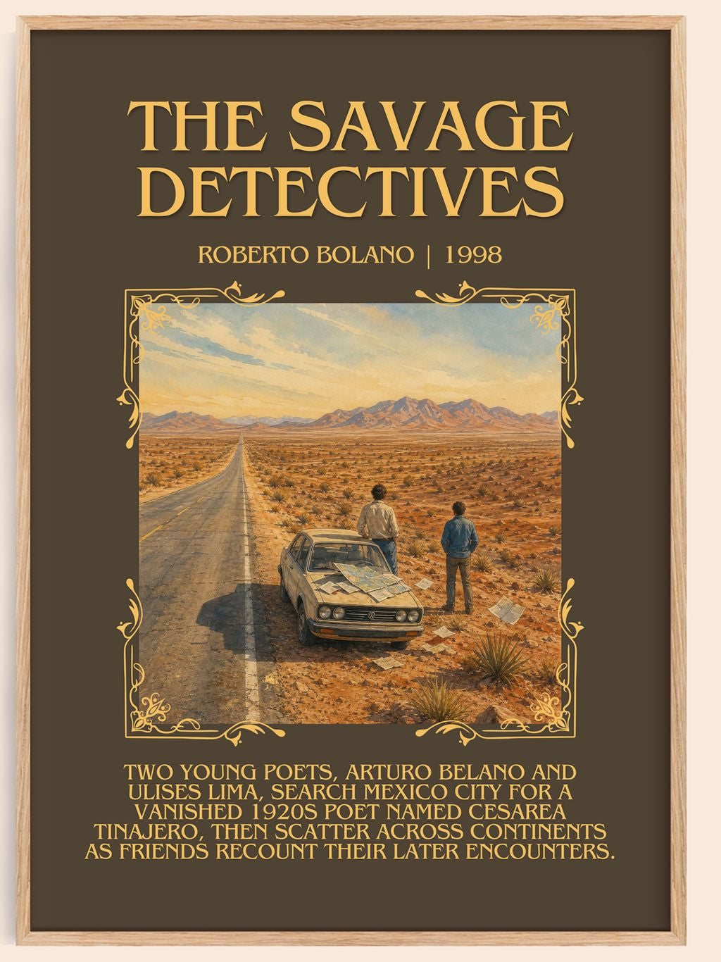 The Savage Detectives Minimalist Book Poster by Roberto Bolaño – book poster