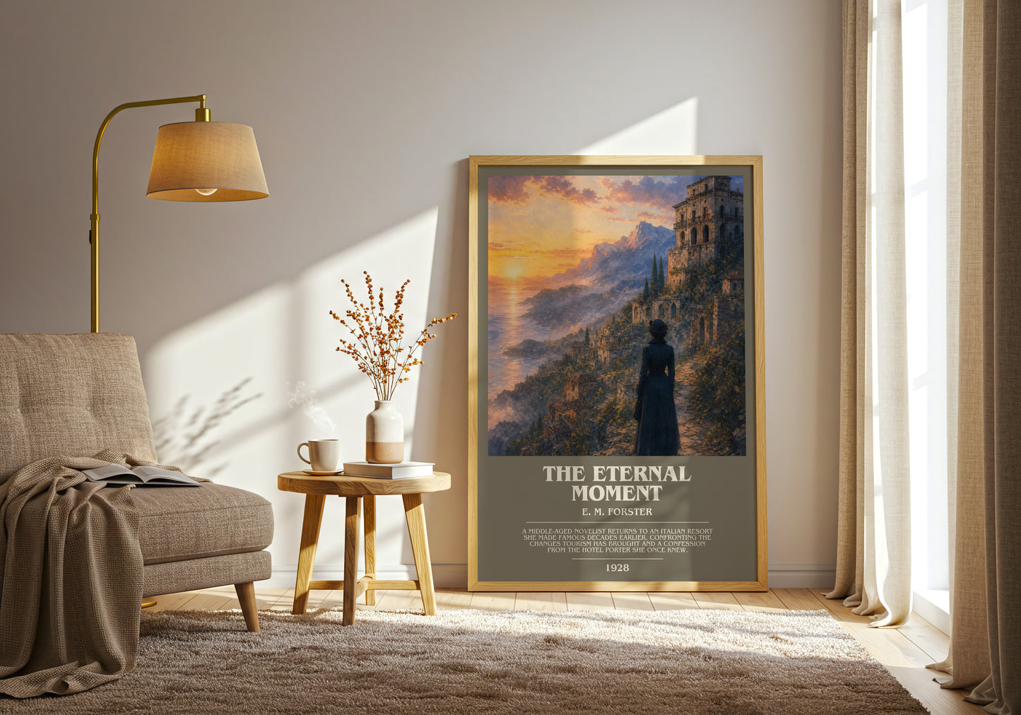 The Eternal Moment bookish print on bookshelf – E. M. Forster fan gift