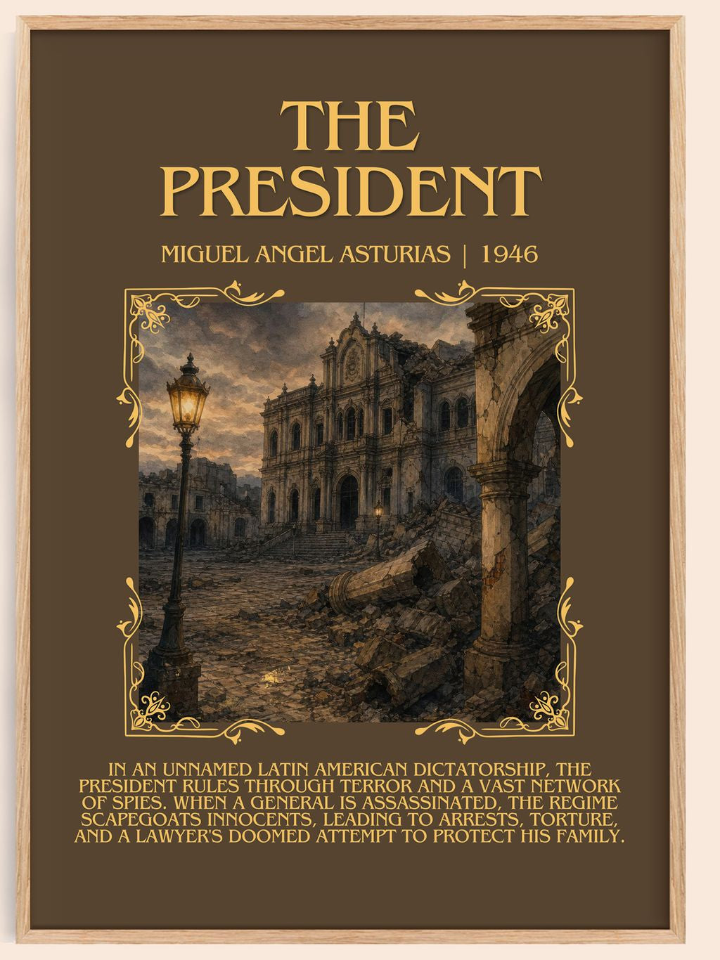 The President Minimalist Book Poster by Miguel Angel Asturias – book poster
