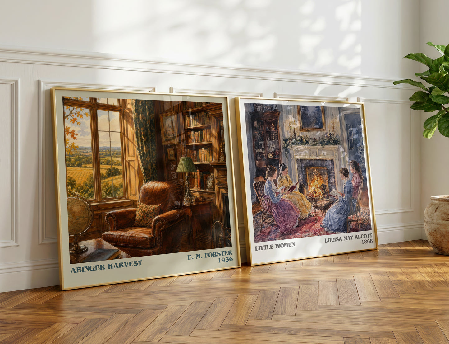 Abinger Harvest literary print on bookshelf – E. M. Forster fan gift