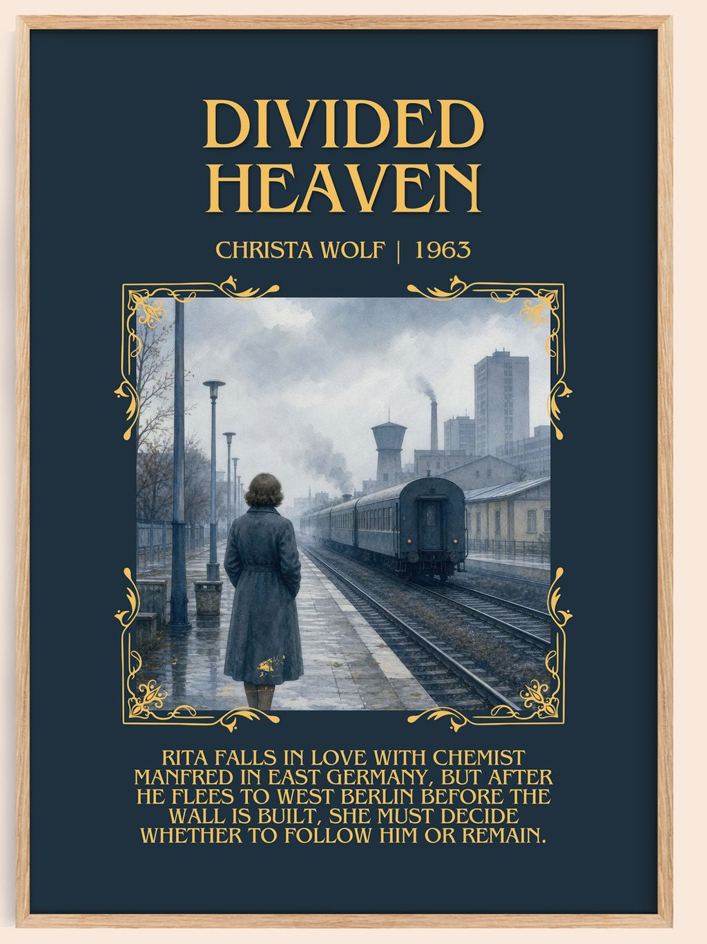 Divided Heaven Minimalist Book Poster by Christa Wolf – book poster