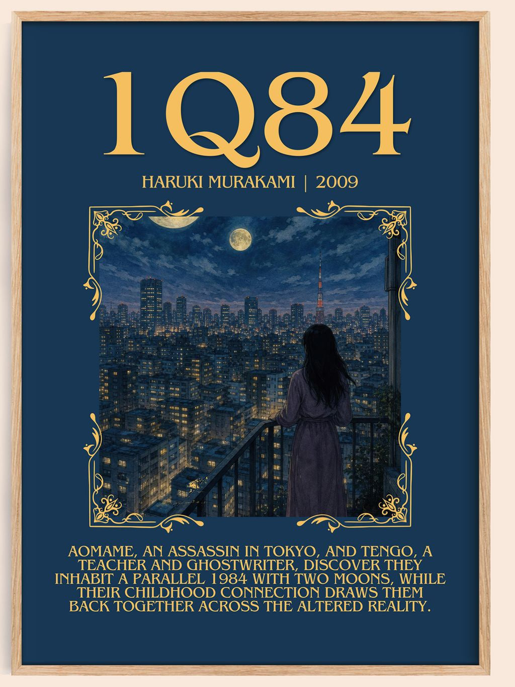 1Q84 Minimalist Book Poster by Haruki Murakami – book poster