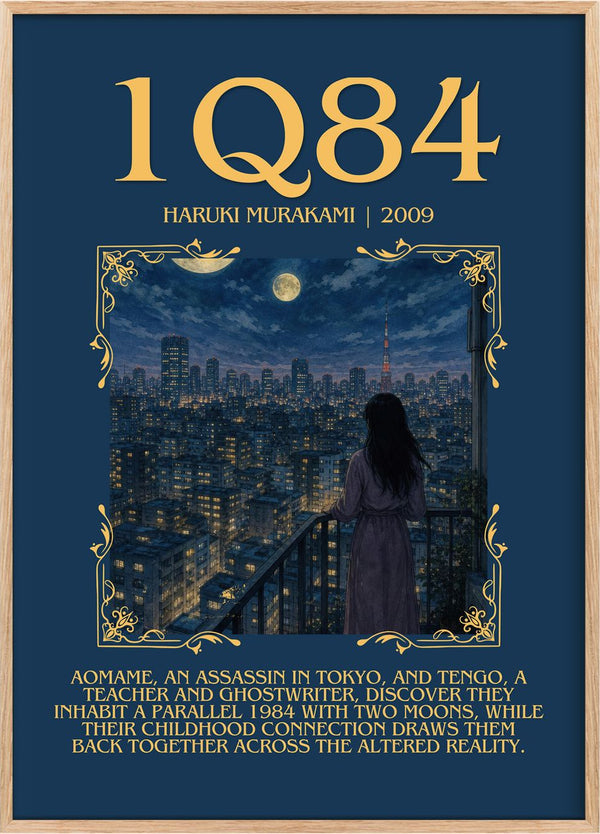 1Q84 Minimalist Book Poster by Haruki Murakami