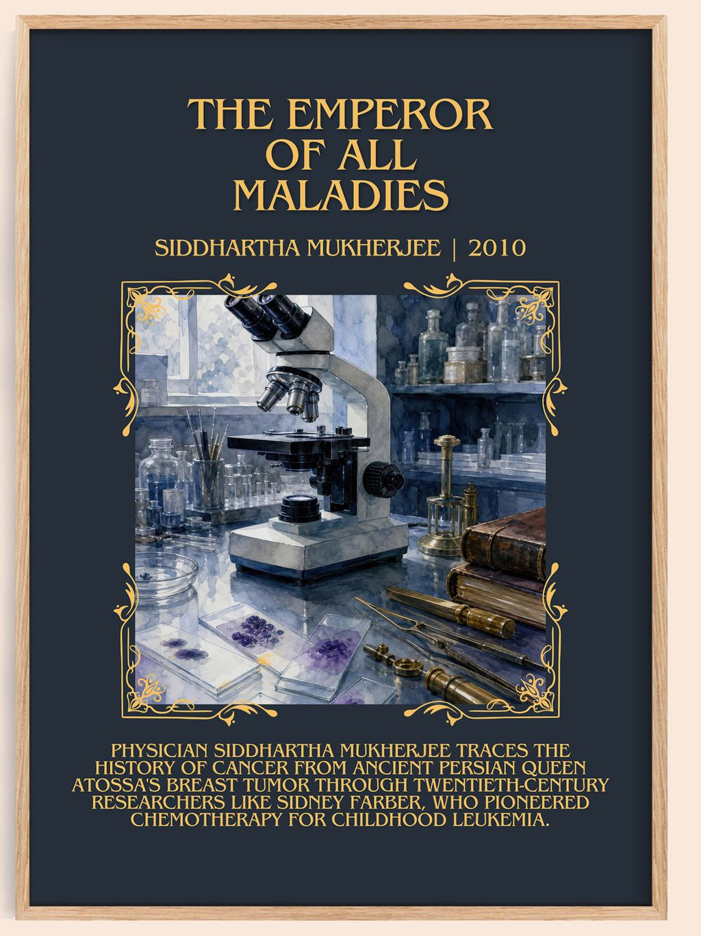 Emperor of All Maladies Minimalist Book Poster by Siddhartha Mukherjee – book poster