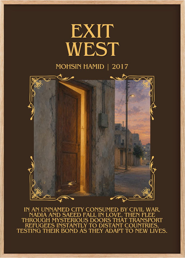 Exit West Minimalist Book Poster by Mohsin Hamid