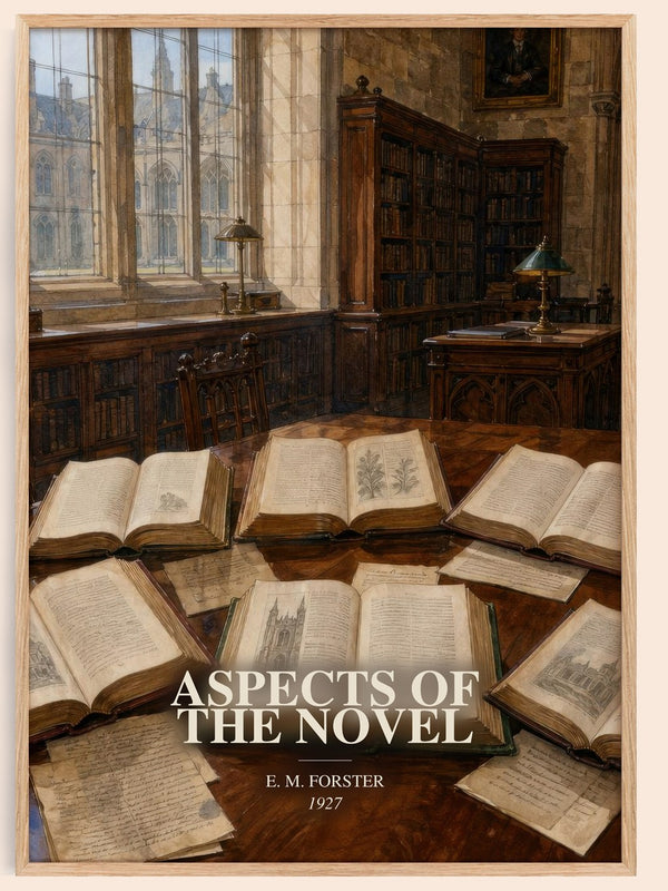Aspects Of The Novel watercolour book poster by E. M. Forster – framed literary art print