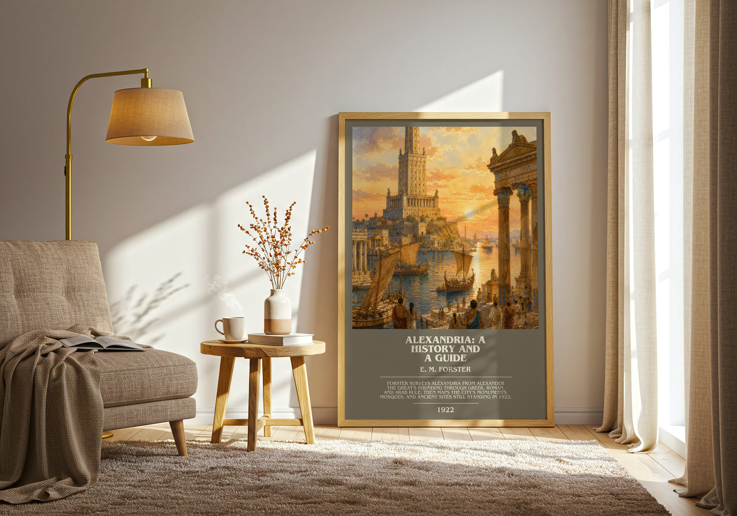 Alexandria: A History And A Guide bookish print on bookshelf – E. M. Forster fan gift