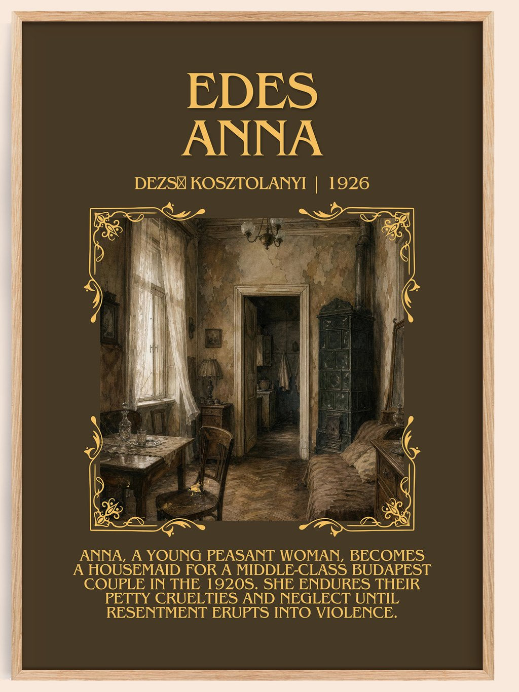 Édes Anna Minimalist Book Poster by Dezső Kosztolányi – book poster