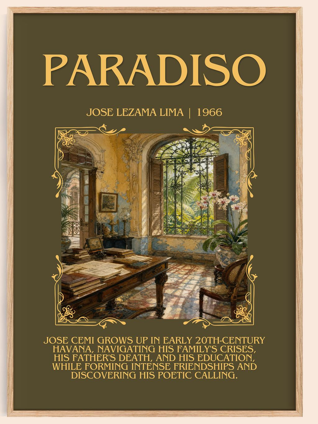 Paradiso Minimalist Book Poster by José Lezama Lima – book poster