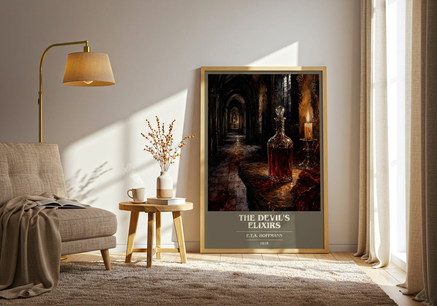 The Devil'S Elixirs book cover print on bookshelf – E.T.A. Hoffmann fan gift