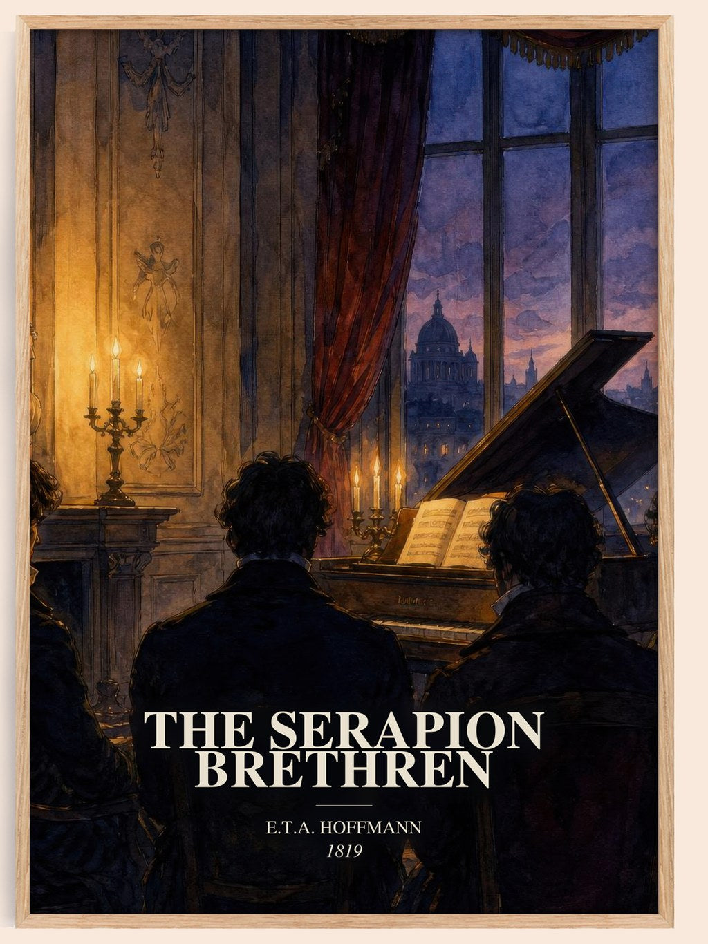 The Serapion Brethren watercolour book poster by E.T.A. Hoffmann – framed literary art print