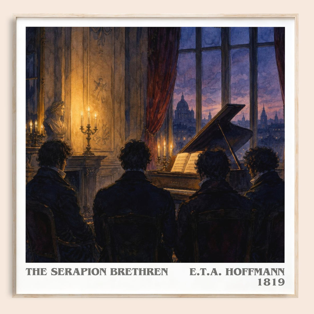 The Serapion Brethren literary book poster by E.T.A. Hoffmann – framed literary art print