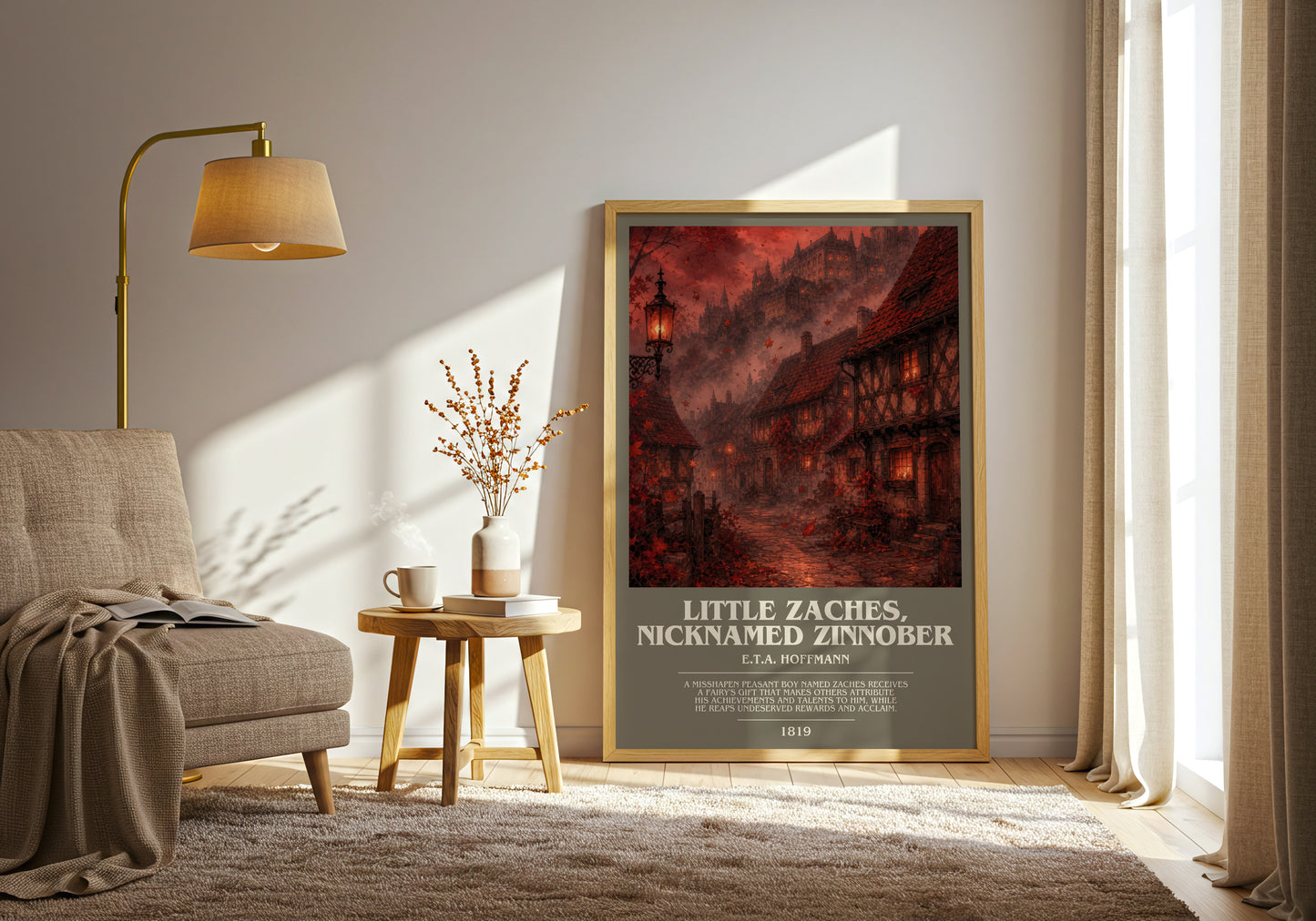 Little Zaches, Nicknamed Zinnober bookish print on bookshelf – E.T.A. Hoffmann fan gift
