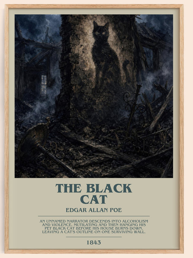 The Black Cat Bookish Wall Art by Edgar Allan Poe