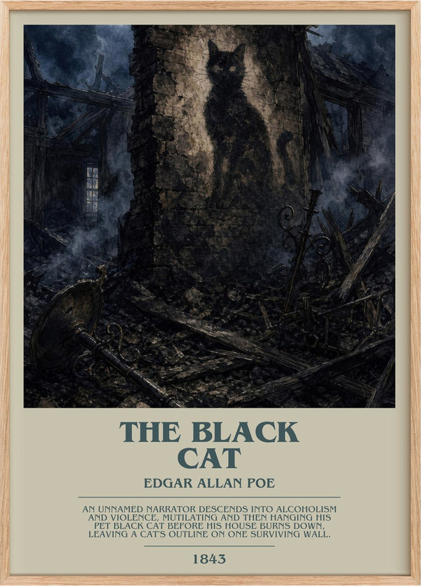 The Black Cat Bookish Wall Art by Edgar Allan Poe