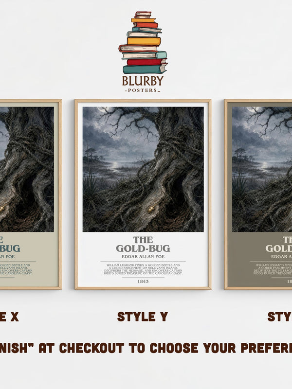 The Gold-Bug bookish print in frame leaning in hallway – mystery wall art