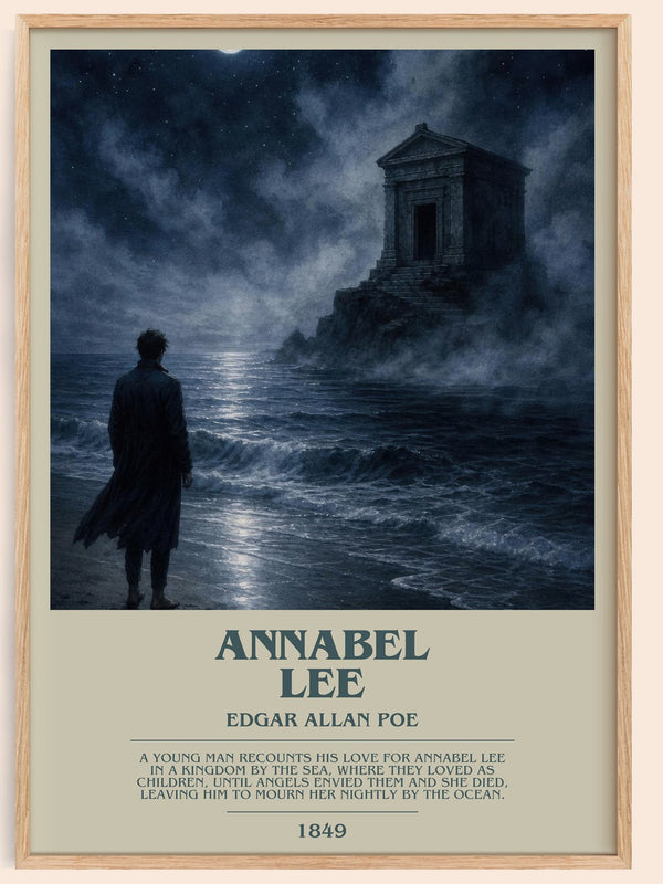 Annabel Lee bookish book poster by Edgar Allan Poe – framed literary art print