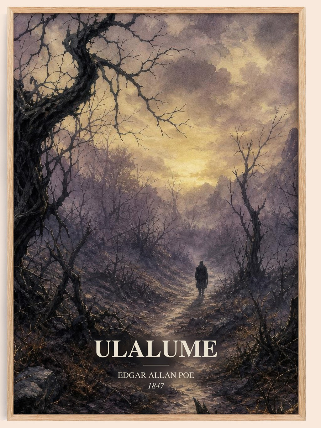 Ulalume watercolour book poster by Edgar Allan Poe – framed literary art print