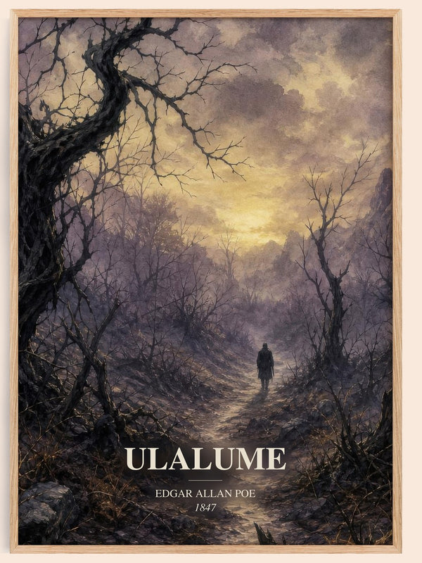 Ulalume watercolour book poster by Edgar Allan Poe – framed literary art print