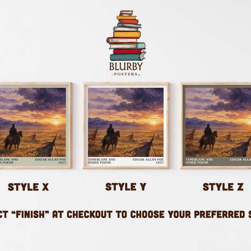 Tamerlane And Other Poems literary print in frame leaning in hallway – poetry wall art