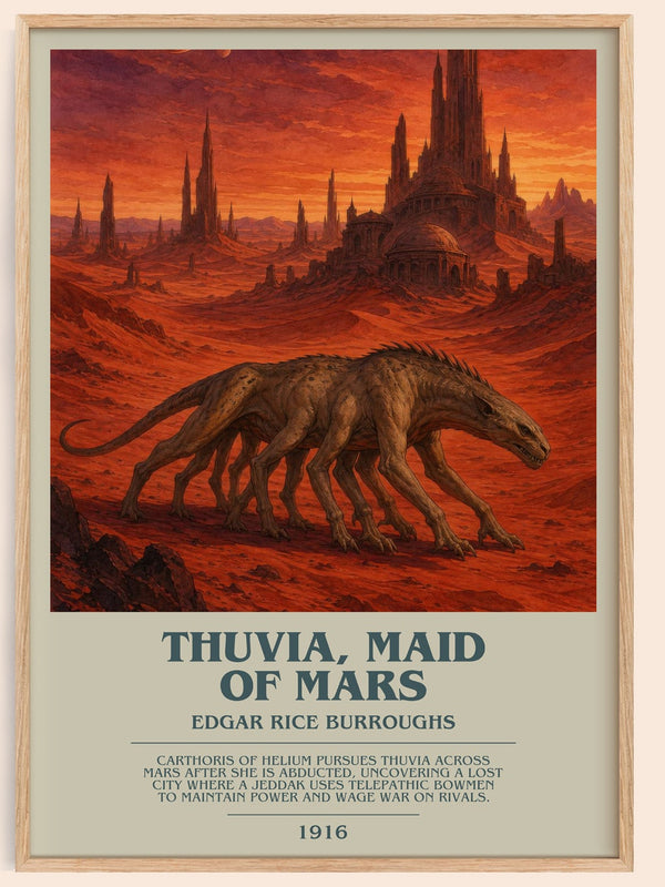 Thuvia, Maid Of Mars bookish book poster by Edgar Rice Burroughs – framed literary art print