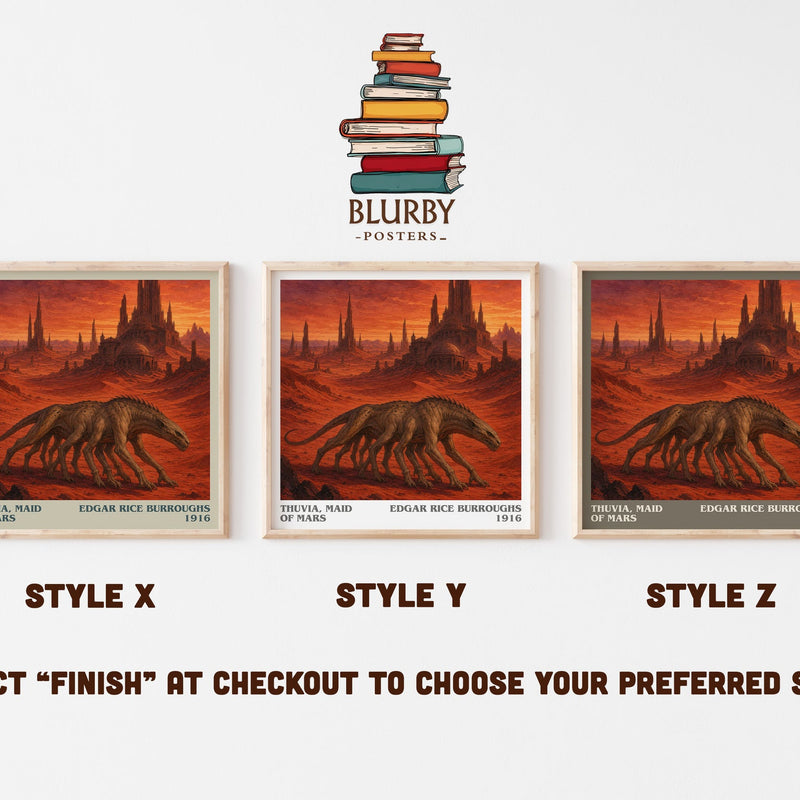 Thuvia, Maid Of Mars literary print in frame leaning in hallway – sci fi wall art