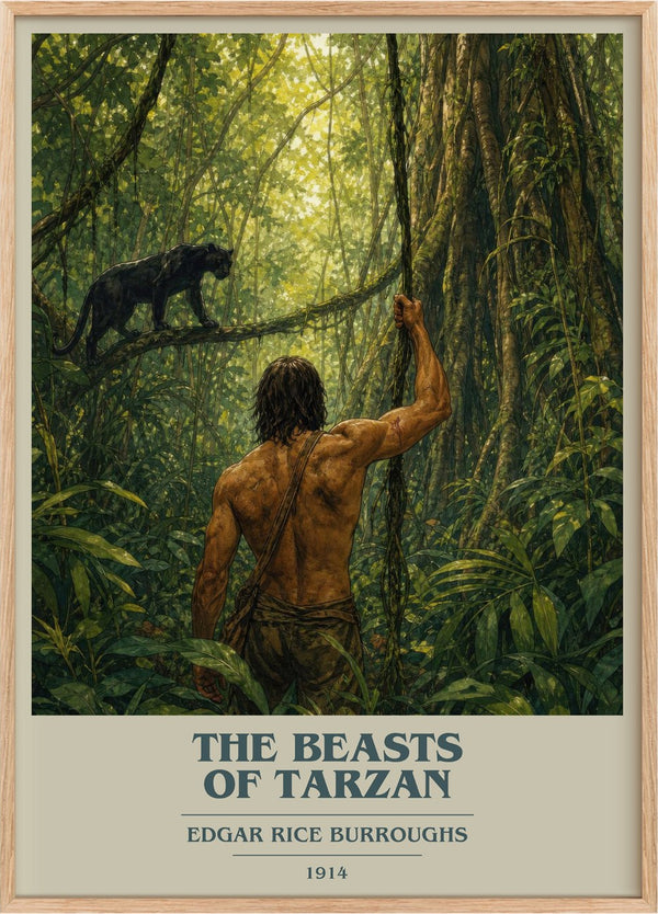 The Beasts Of Tarzan Book Cover Poster by Edgar Rice Burroughs