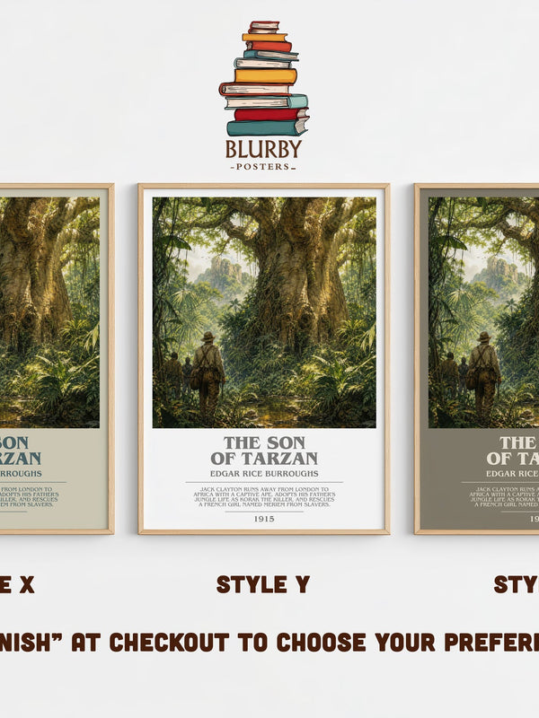 The Son Of Tarzan bookish print in frame leaning in hallway – adventure wall art