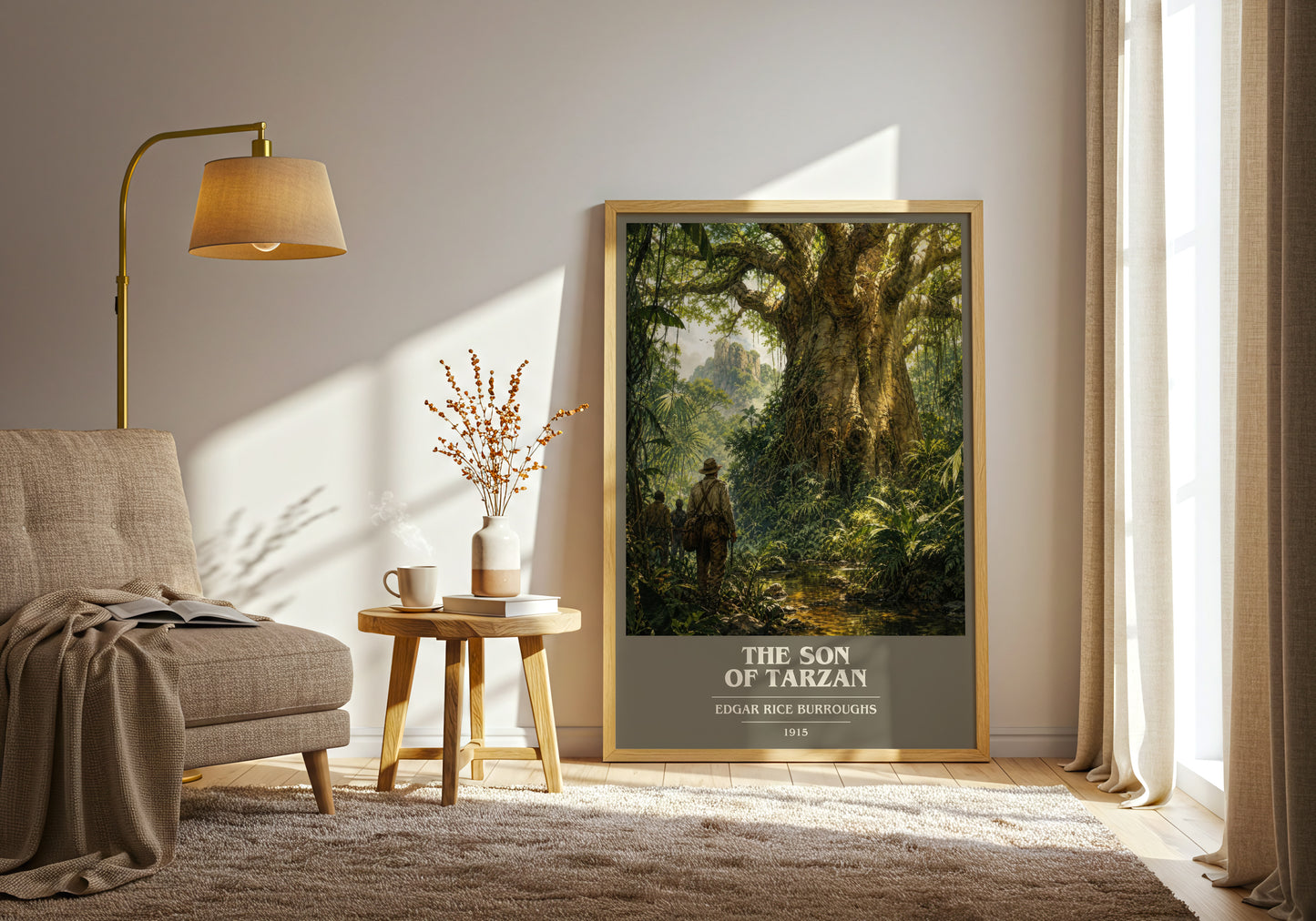 The Son Of Tarzan book cover print on bookshelf – Edgar Rice Burroughs fan gift