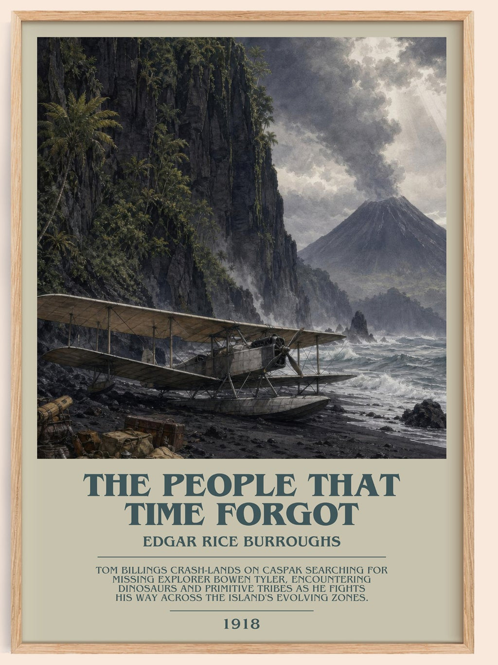 The People That Time Forgot bookish book poster by Edgar Rice Burroughs – framed literary art print