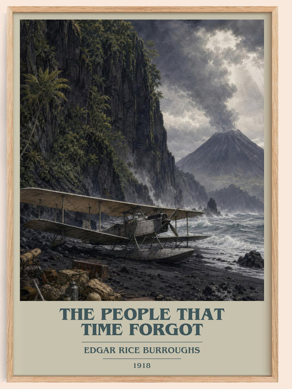 The People That Time Forgot book cover book poster by Edgar Rice Burroughs – framed literary art print