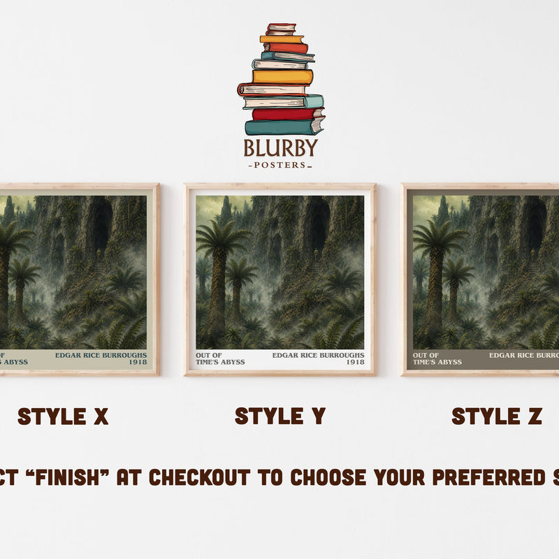 Out Of Time'S Abyss literary print in frame leaning in hallway – sci fi wall art