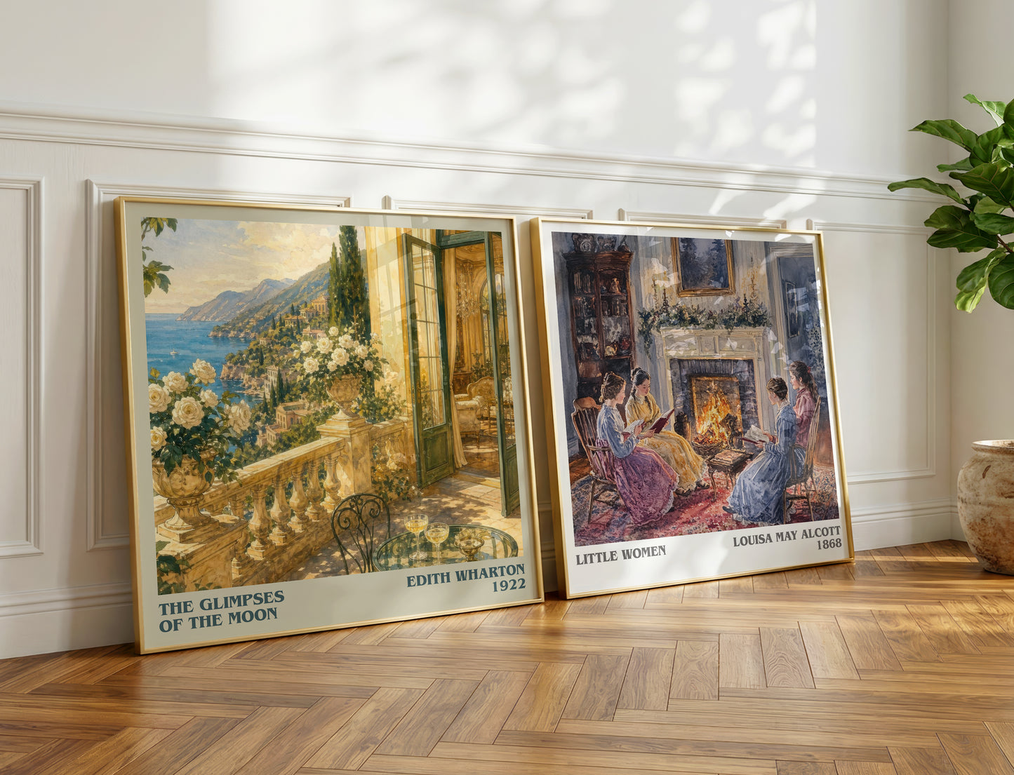 The Glimpses Of The Moon literary print on bookshelf – Edith Wharton fan gift