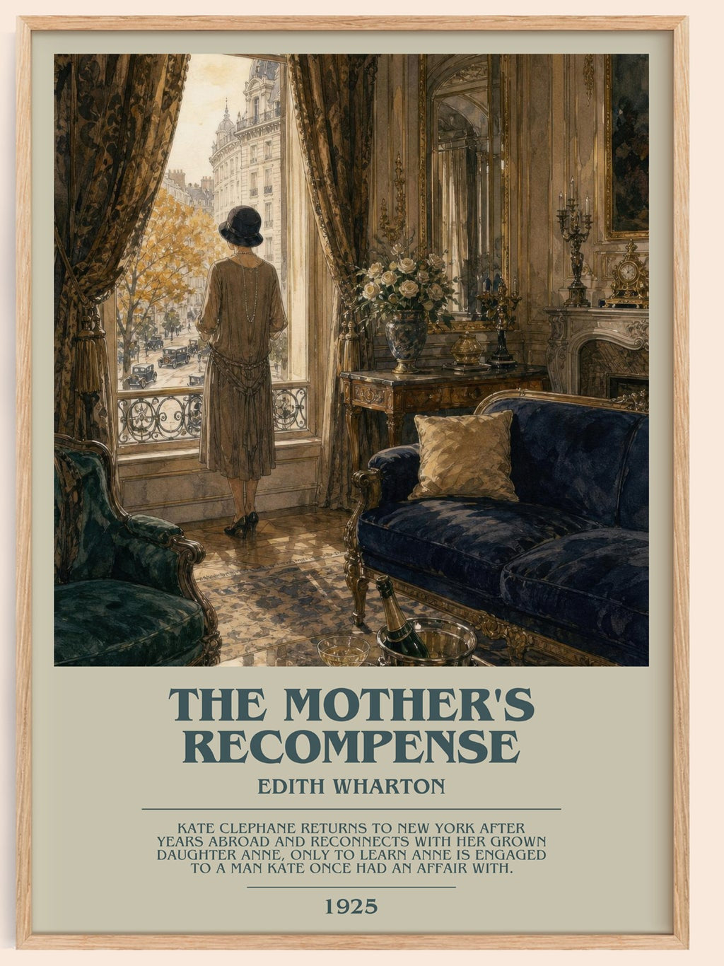 The Mother'S Recompense bookish book poster by Edith Wharton – framed literary art print