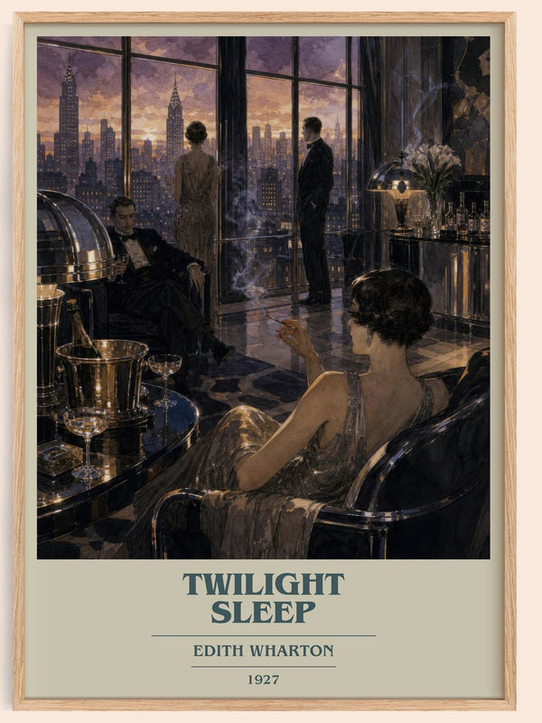 Twilight Sleep book cover book poster by Edith Wharton – framed literary art print