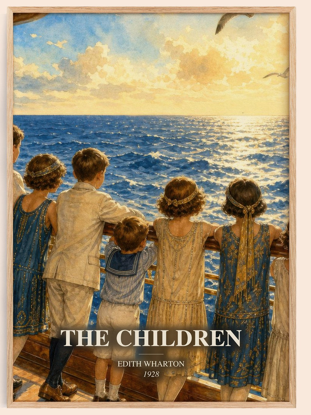 The Children watercolour book poster by Edith Wharton – framed literary art print