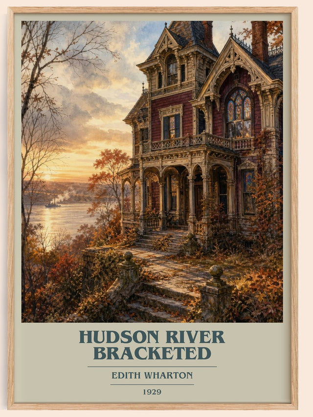 Hudson River Bracketed Book Cover Poster by Edith Wharton