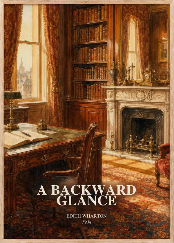 A Backward Glance Book Watercolour Illustration by Edith Wharton
