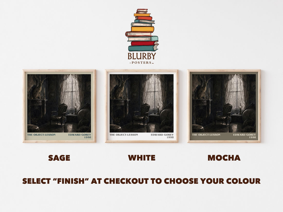 The Object-Lesson literary print framed by window – literary home decor