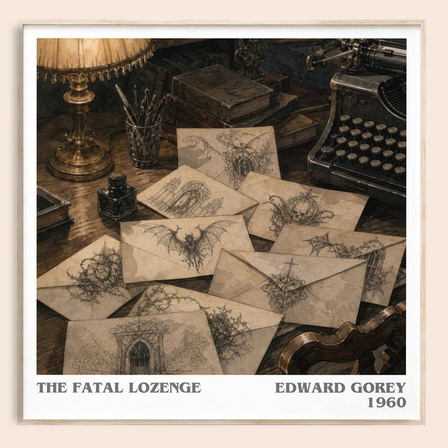 The Fatal Lozenge Literary Art Print by Edward Gorey