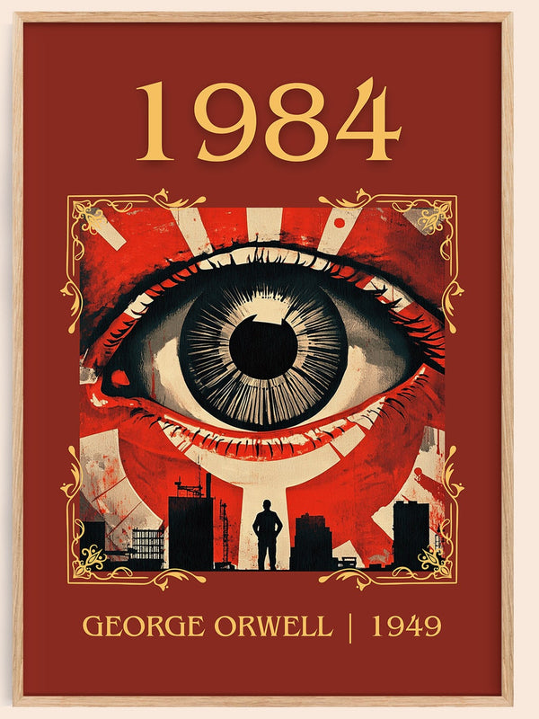 1984 classic book art book poster by George Orwell – framed literary art print